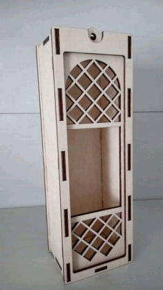 Laser Cut Wooden Wine Bottler Holder Box layout CDR File