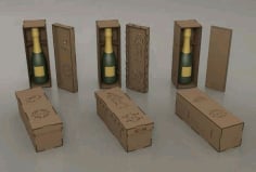 Laser Cut Wooden Wine Box layout CDR File