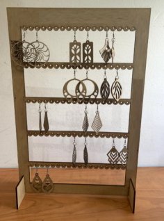 Laser Cut Wooden Women Earring Jewellry Display Stand Vector File
