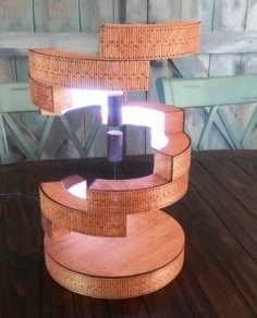 Laser Cut Wooden Wooden Coil Spring Table Lamp CDR File