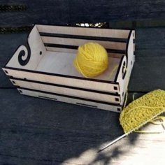 Laser Cut Wooden Yarn Box Crochet Knitting Storage Box Yarn Holder Free CDR and DXF Vector File