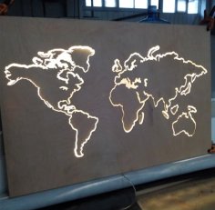 Laser Cut World Map for Wall Decor CDR File