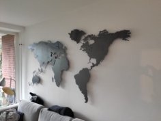 Laser Cut World Map for Wall Decoration Art Vector File