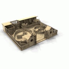 Laser Cut Zoo 3D Model Template Free Vector CDR File