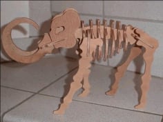 Laser Cutting 3D Animal Wood Puzzle Elephant DXF File