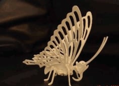 Laser Cutting Butterfly 3D Puzzle Wooden Model PDF File