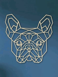 Laser Cutting Geometric French Bulldog Head Free DXF File