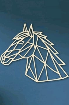 Laser Cutting Geometric Horse Head Free DXF File