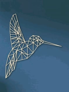 Laser Cutting Geometric Hummingbird Wall Art Free DXF File