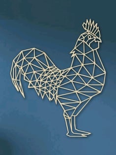 Laser Cutting Geometric Rooster Chicken Free DXF File