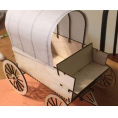 Laser Cutting Wooden 3D Puzzle Covered Wagon CDR and DXF File