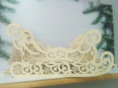 Laser Cutting Wooden Decorative Santa Claus Sleigh Christmas Template CDR File
