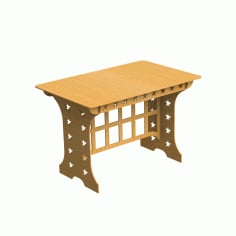 Laser Cutting Wooden Sewing Table DXF File