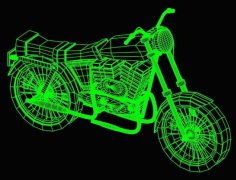 Laser Engraving 3D illusion LED Lamp Motorcycle CDR File