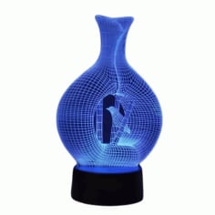Laser Engraving 3D Illusion Room Table Lamp CDR File