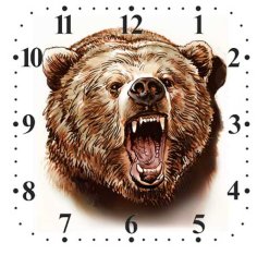 Laser Engraving Bear Face Wall Clock Vector File