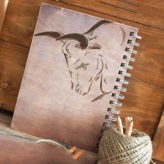 Laser Engraving Bull Face Animal Engraved Drawing CDR and DXF File