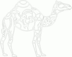 Laser Engraving Camel Mandala Art Design Vector File