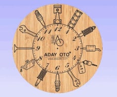 Laser Engraving Cardboard Wall Clock Template DXF File