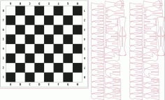 Laser Engraving Chess Board Game, Wooden Game Board Vector File