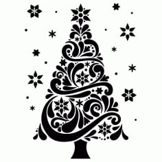 Laser Engraving Decor Christmas Tree Free CDR File