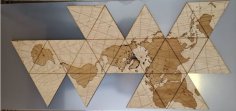Laser Engraving Dymaxion World Map Wall Art Vector File