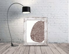 Laser Engraving Fingerprint Mockup Wall Art Laser Cut Free CDR File