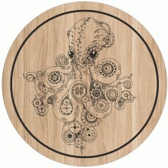 Laser Engraving Floral Round Timber Mandala Design CDR File