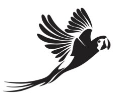 Laser Engraving Flying Parrot Silhouette Template CDR and SVG Vector File