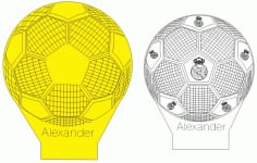 Laser Engraving Football Acrylic Lamp CDR, DXF and PDF Vector File