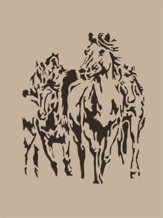 Laser Engraving Horse Wall Frame CDR, PDF and Ai File