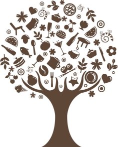 Laser Engraving Kitchen Wall Decor Tree Template CDR File