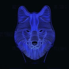 Laser Engraving LED Acrylic Lamp Wolf CDR File