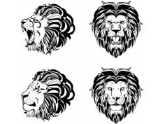 Laser Engraving Lion Face Template Vector File