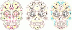 Laser Engraving Mexican Skull set CDR, Ai and PDF Vector File