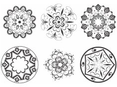 Laser Engraving Round Pattern Template Vector File