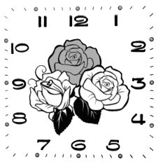 Laser Engraving Wall Clock Flower Design Vector File