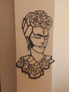 Laser Engraving Wall Decoration Face with Flower CDR File