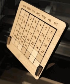 Laser Engraving Wooden Calendar Table Vector File free download