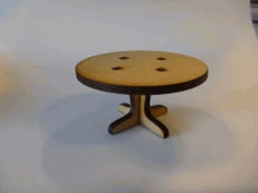 Lasercut Round Table for a Doll House Laser Cut DXF File