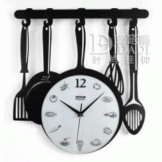 Layout Of Kitchen Clock CDR File