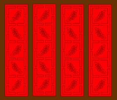 Leaf Grill Panel Design, Screen for Room Divider DXF File