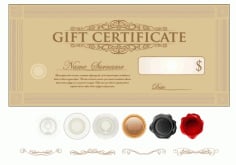 Light Colored Gift Certificate Template Illustrator Vector File