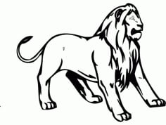 Lion Animal Mascot DXF File