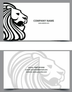 Lion Motif Business Card Free Vector