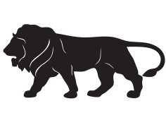 Lion Silhouette Laser Cut Out Sign Vector for Art Decor Template Vectors File