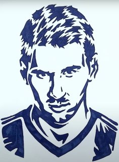 Lionel Messi Face Line Art Free Vector