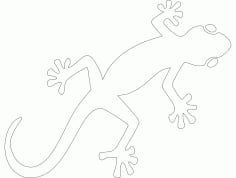 Lizard Animal Line Art Drawing Vector Free Download DXF File