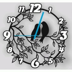 Love Bird Wall Clock Design CDR File