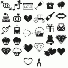 Love Ceremony silhouette stickers CDR File